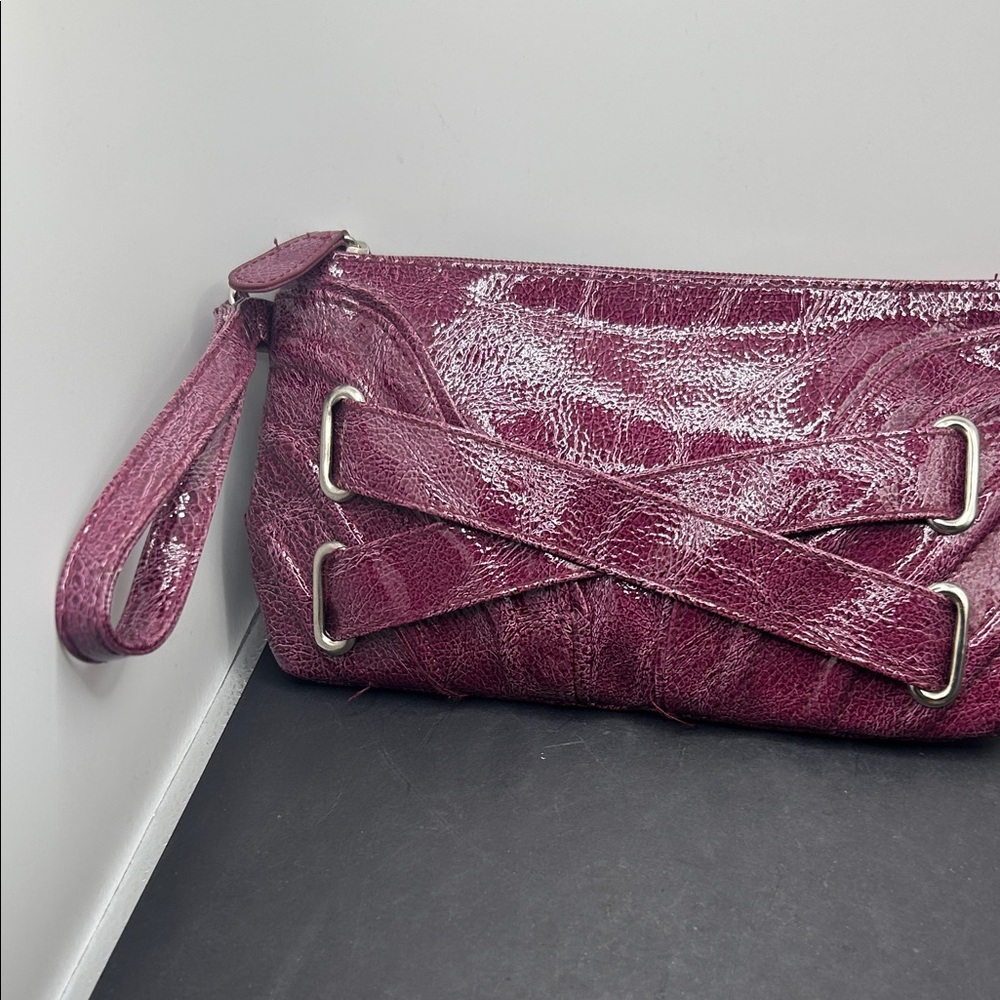 Gianni Women's glossy  Plum Wristlet Clutch